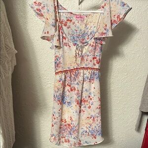 Floral print semi sheer going out top